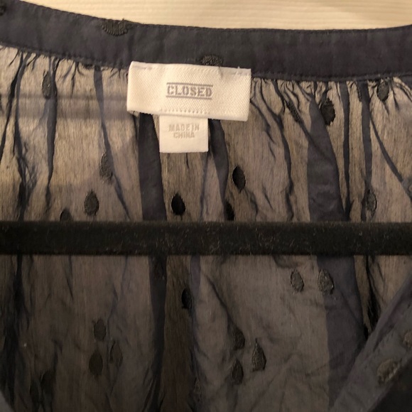 CLOSED official navy sheer blouse - Picture 2 of 5